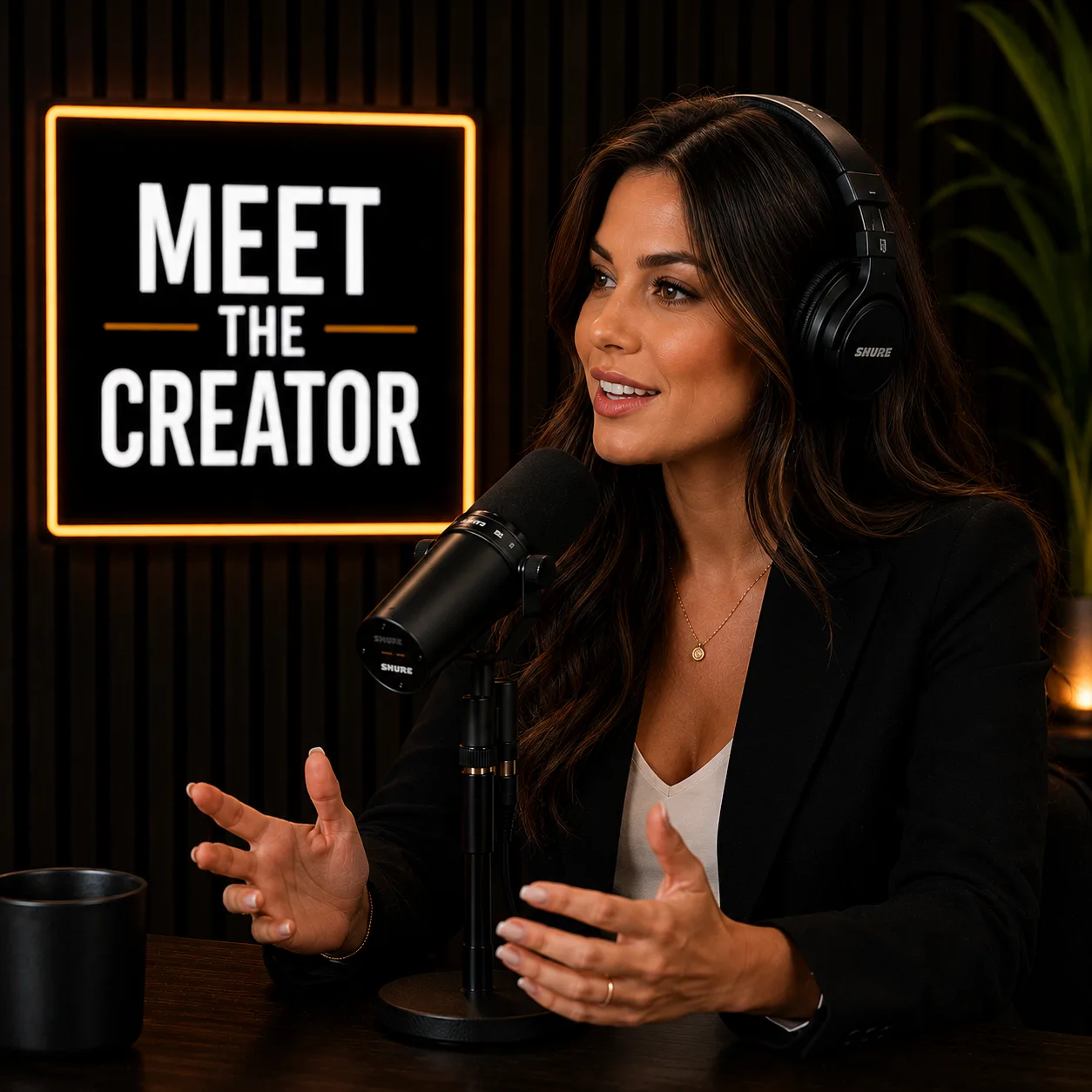 Host recording in the Meet The Creator Podcast studio